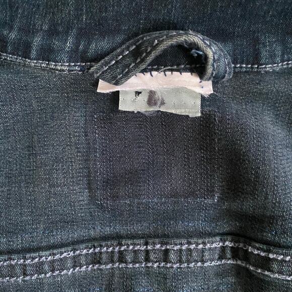 Girls Levi’s Denim Jean Trucker Jacket Hand Embellished Stretch Dark Wash Sz M - Picture 10 of 10